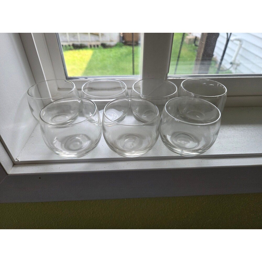 Set of 6 Vintage Clear Cocktail Wine Glasses Mid Century - 8 Oz